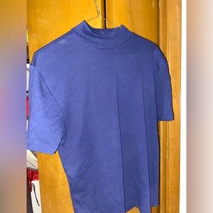 Mock Neck Ribbed Tee